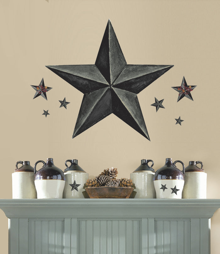 Barn Star Peel & Stick Giant Wal Decal - Slate image