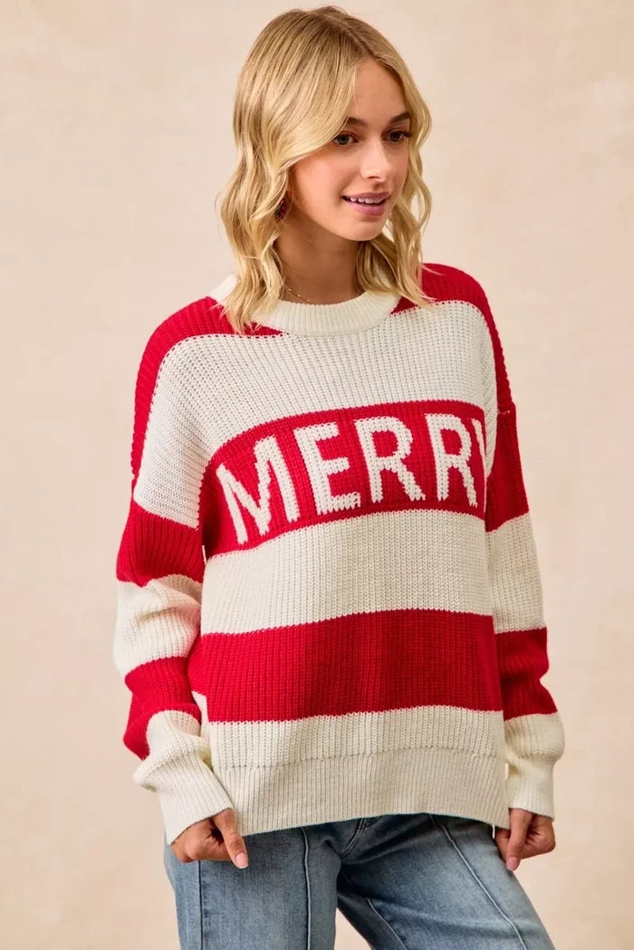 BiBi Christmas Merry Lettering Sweater
