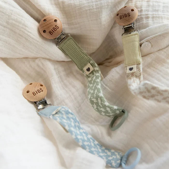 BIBS Pacifier Clip | Blush & Ivory