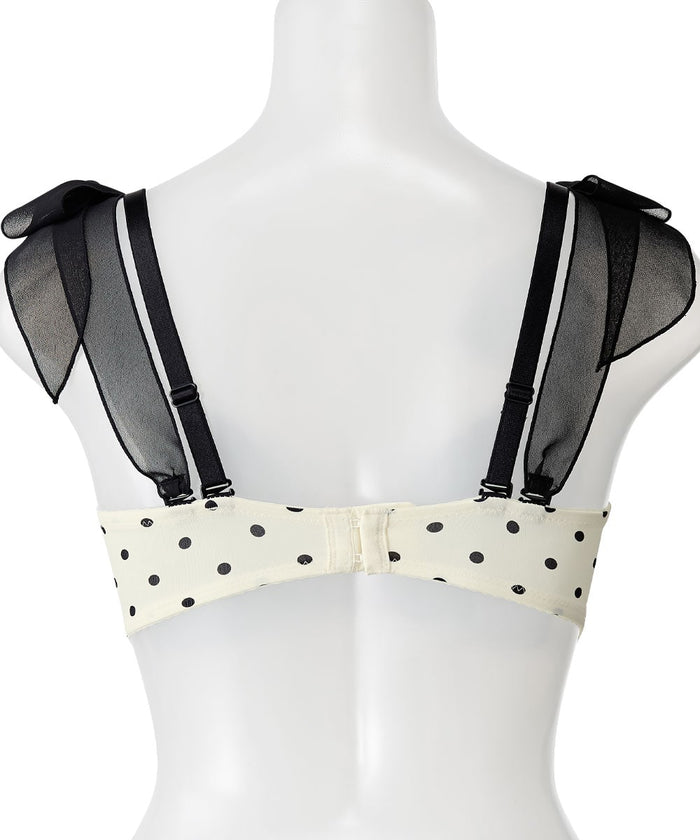 Chomori Polka Dot Ribbon Wireless Maximum Boost Bra
