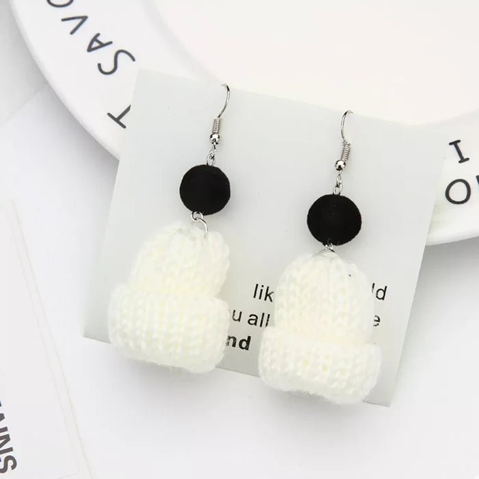 Christmas Knitted Beanie Earrings