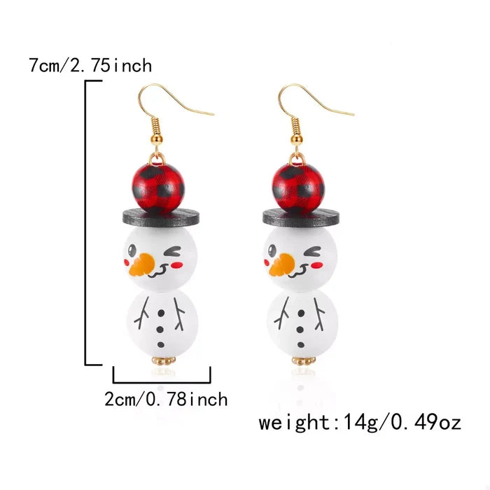 Christmas Snowman Dangle Earrings
