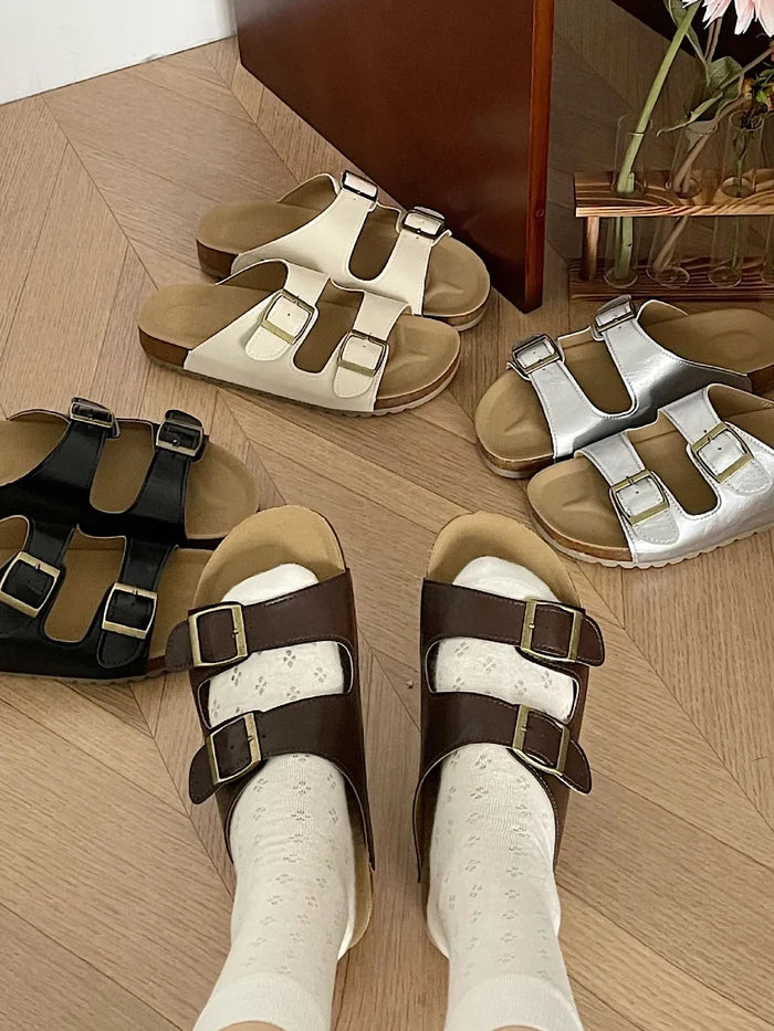 Classic Double Buckle Comfort Sandals