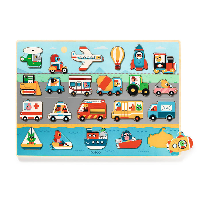 Djeco Jumbo Transport Wooden Puzzle