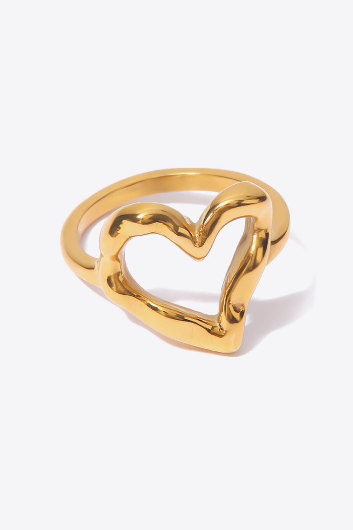 Elegant 18K Gold Plated Heart Ring - Stylish & Gift-Ready