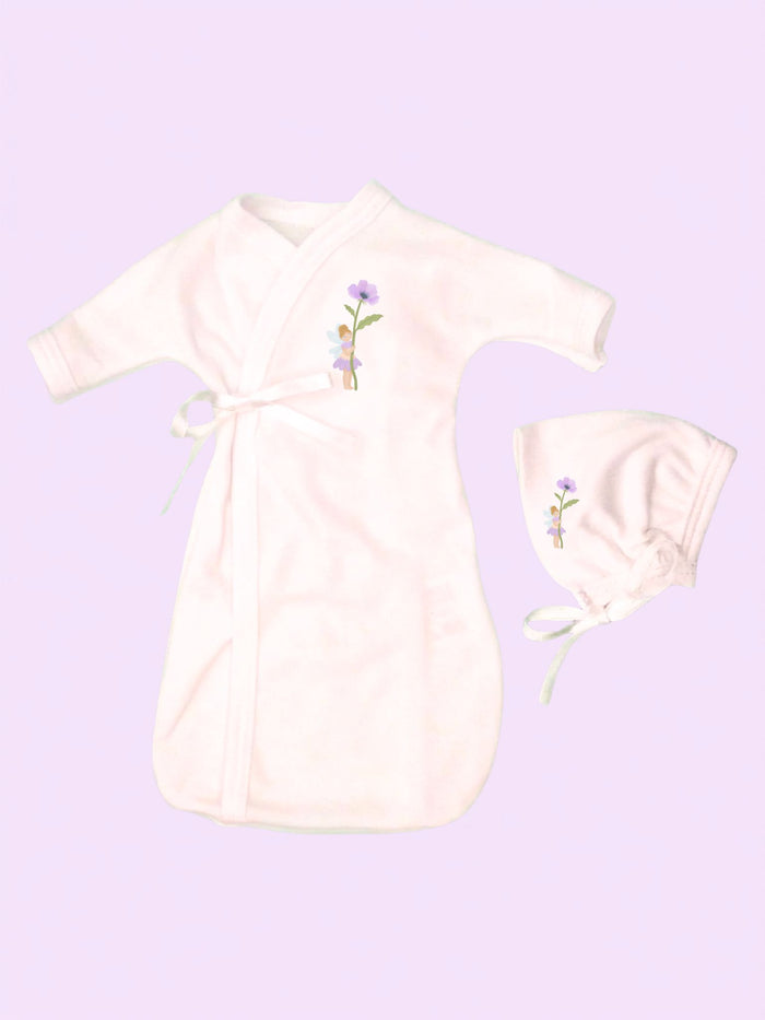 Flower Fairy Baby Bereavement Gown & Bonnet, Organic (Burial Gown) Bereavement gown Tiny & Small