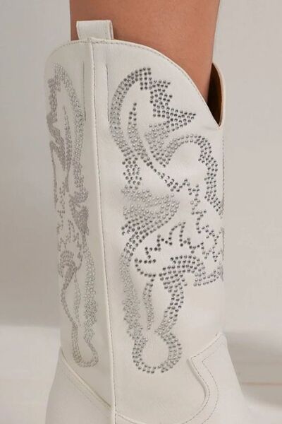 Glamorous Rhinestone Point Toe Boots - Stylish & Elegant