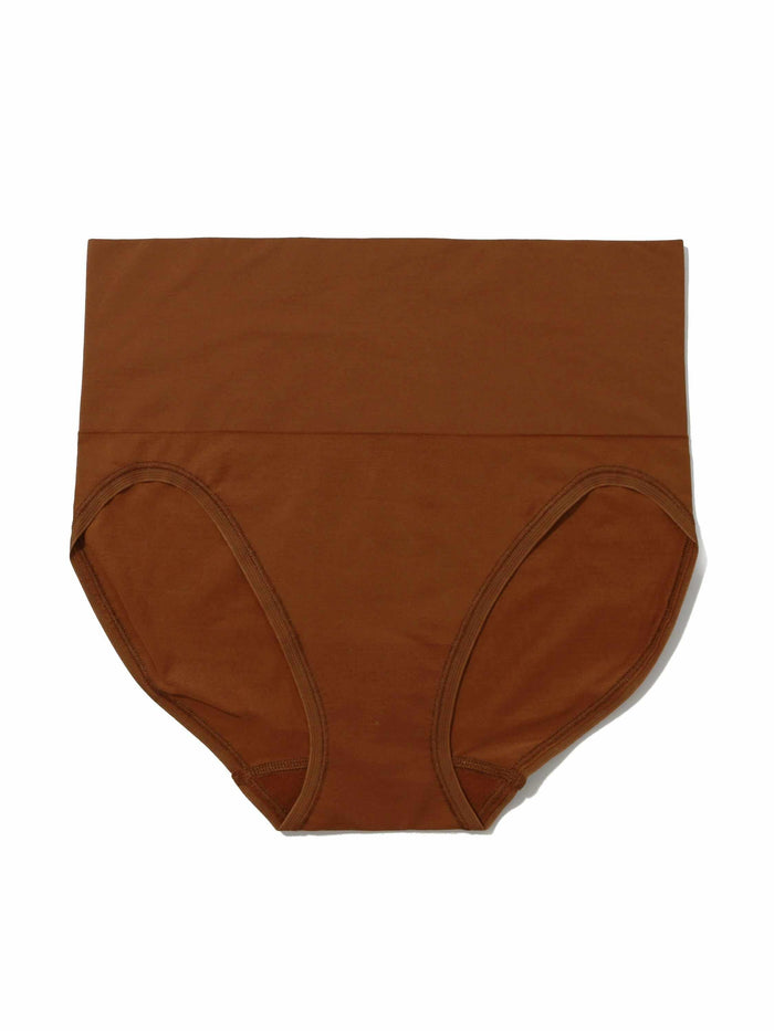 HANKY PANKY BODY™ French Brief Macchiato Brown - Flat Lay, High-Waisted Smoothing Brief Detail | Hanky Panky