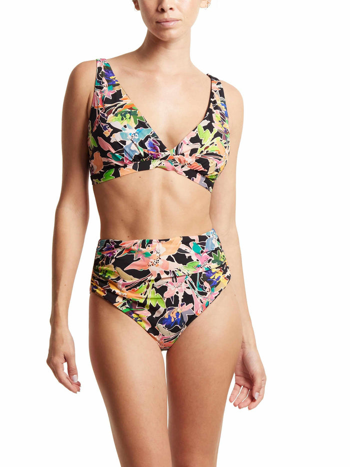 Floral Two-Piece Swimsuit On Model, High Rise Cheeky Bottom with Matching Bikini Top | Hanky Panky