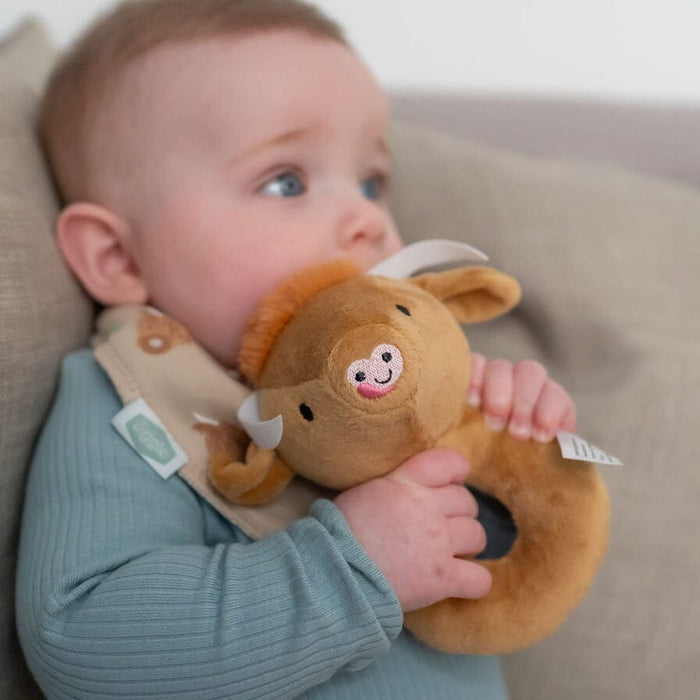 Highland Cow Plush Baby Rattle Rattle Ziggle Baby