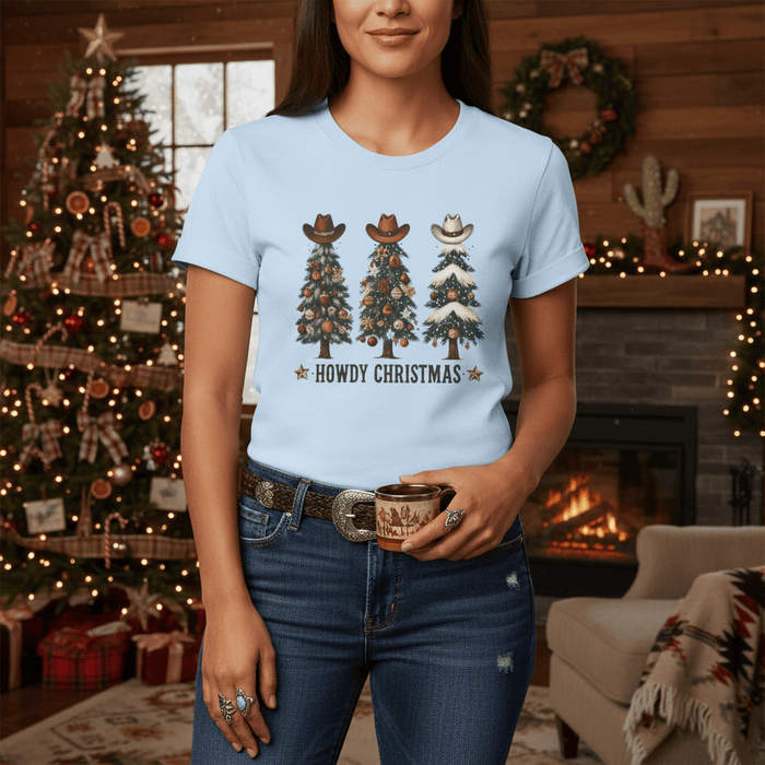 howdy christmas cowboy t-shirt gift packaging