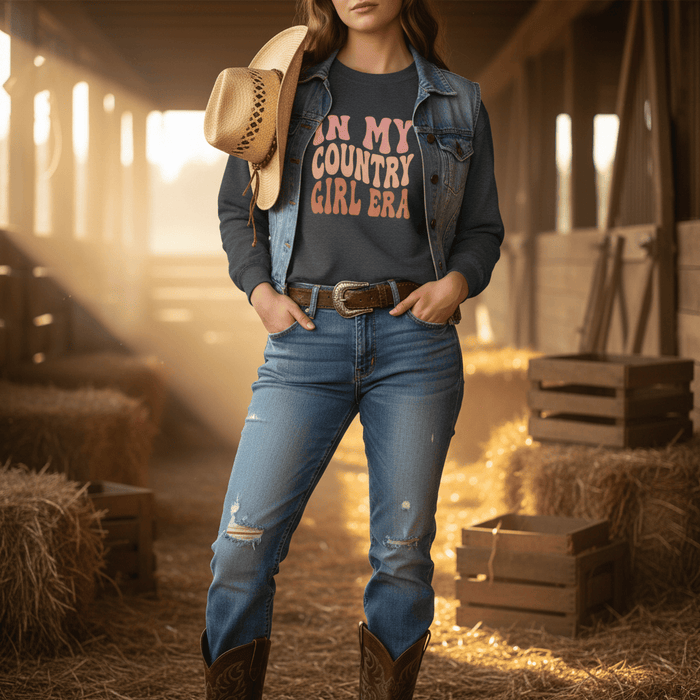 in my country girl era sweatshirt gift idea with retro western design
