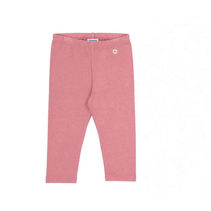 Pink leggings with elastic waist band.