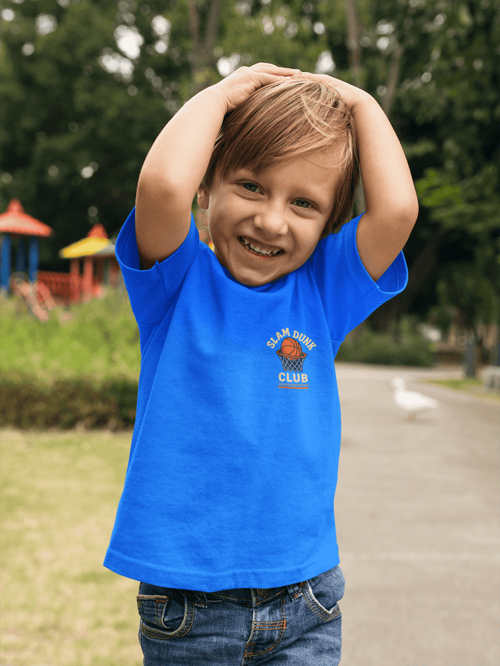 kids sports t-shirt set folded showing all three designs together