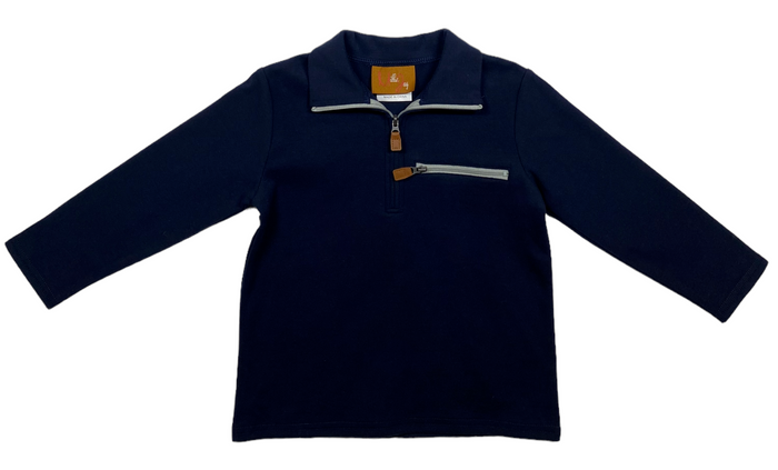 navy quarter zip pullover jacket