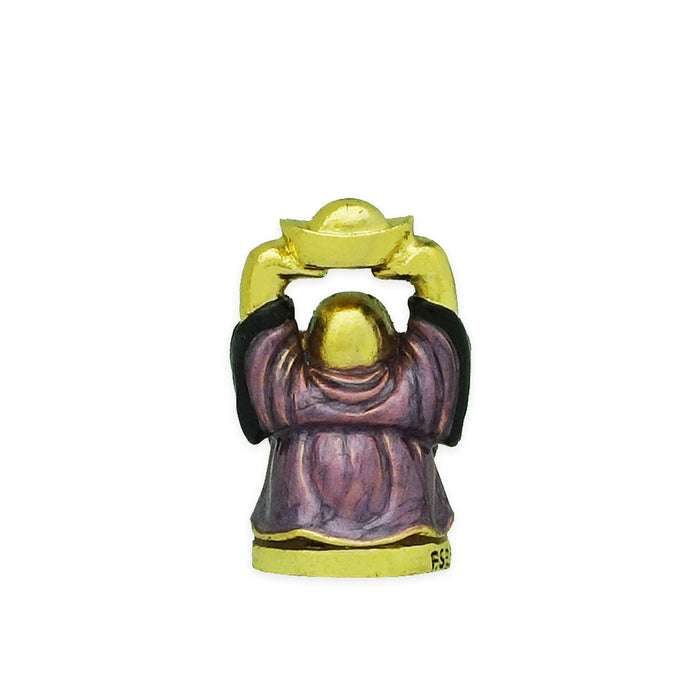 Laughing Buddha Holding Ingot (Purple Robe)