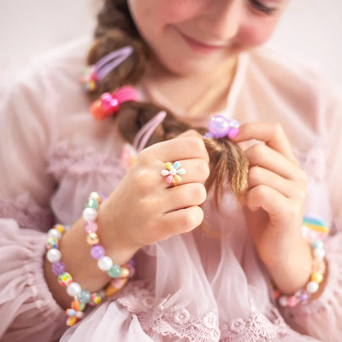 Mon Coco Adjustable Ring - Rainbow Petal
