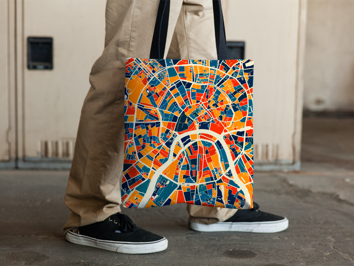 Moscow Map Tote Bag - Russia Map Tote Bag 15x15