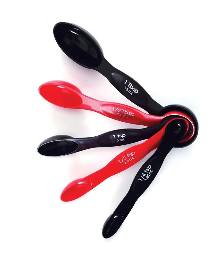 Norpro Measuring Spoons with Magnet, Red/Black