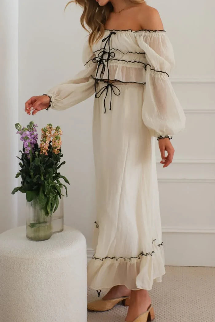 Off-Shoulder Top and Skirt Set