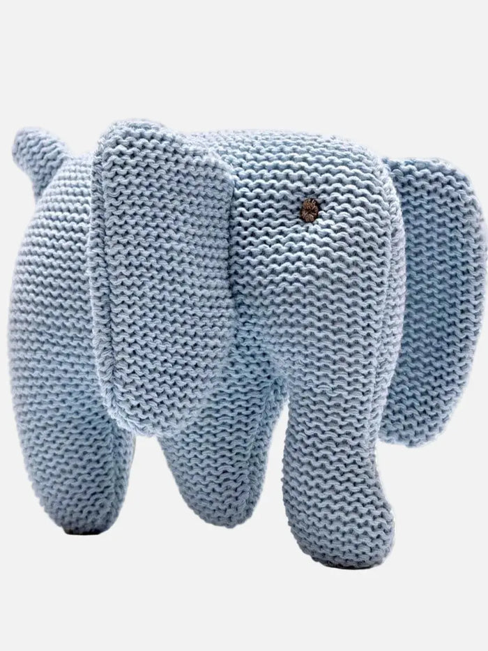 Organic Cotton Elephant Baby Rattle - Blue rattle Under The Nile