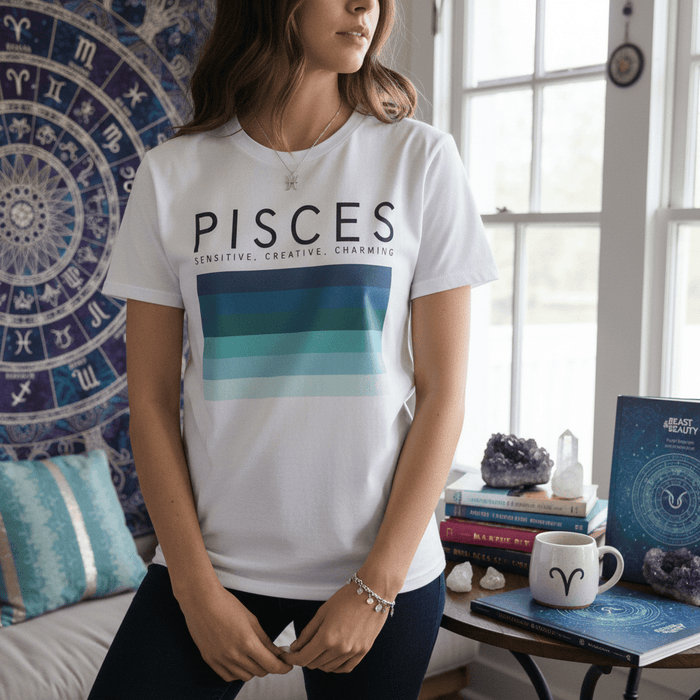 pisces zodiac graphic t-shirt t-shirt fifth colour product image