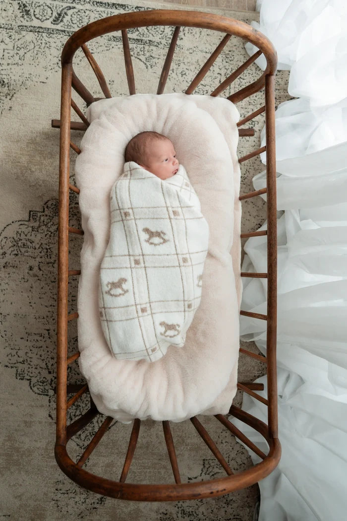 Pop Ya Tot Organic Rocking Horse Knit Blanket