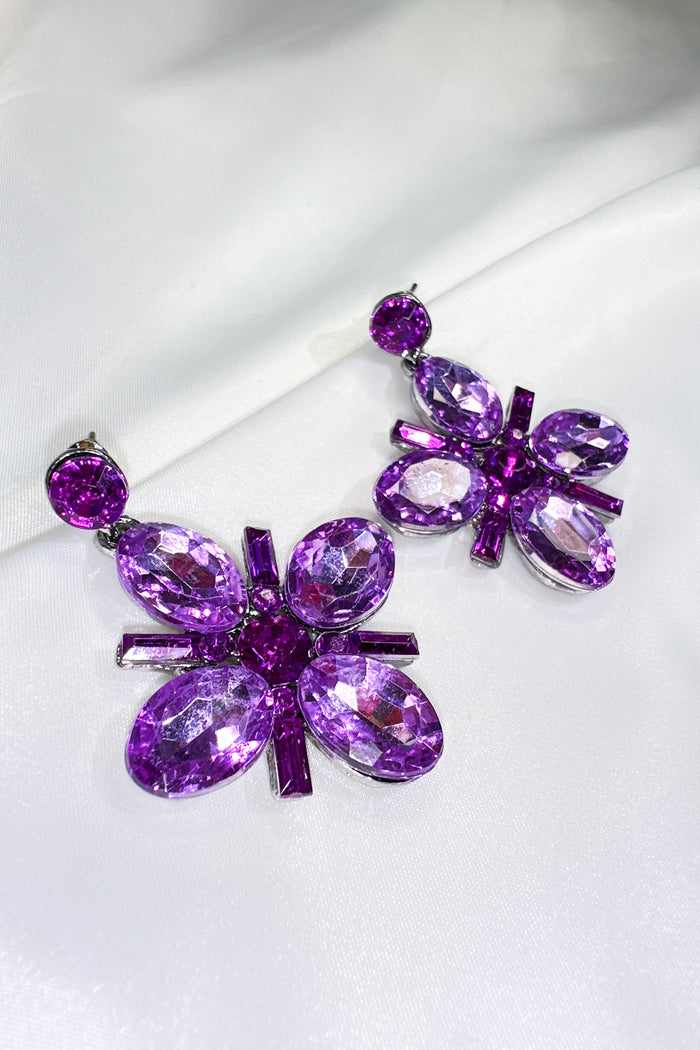 Shana Earrings - Purple/Silver - Runway Goddess