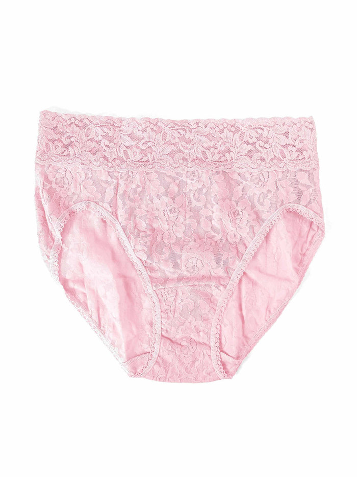 Bliss Pink Signature Lace® French Brief - Flat Lay, Lace Panties Detail | Hanky Panky