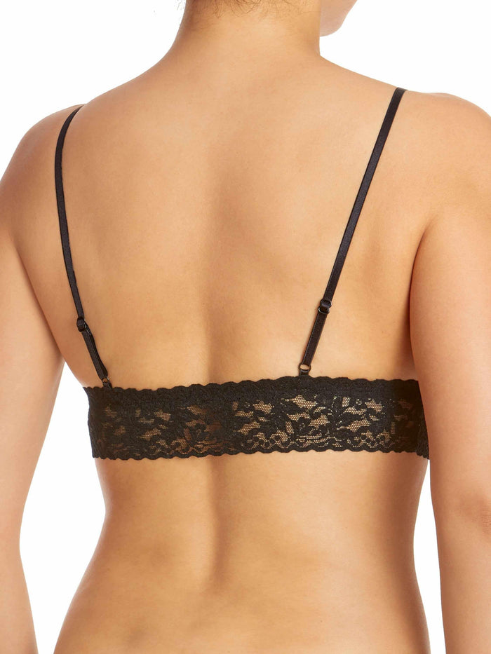 Black Signature Lace® Triangle Bralette - Back On-Model, No-Closure Detail | Hanky Panky