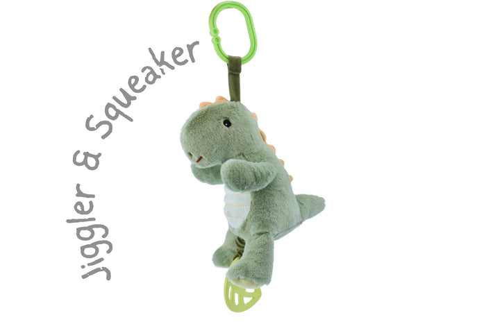 Snuggle Buddy Minty Dinosaur Jiggle & Shake Clip Toy