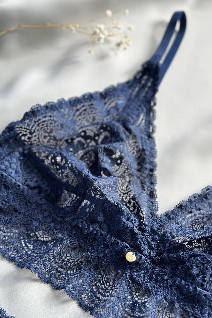 durchsichtig transparent marineblau gold Anhänger Details