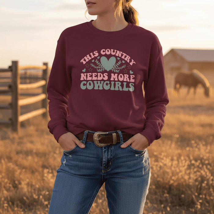this country needs more cowgirls sweatshirt gift idea packaging detail
