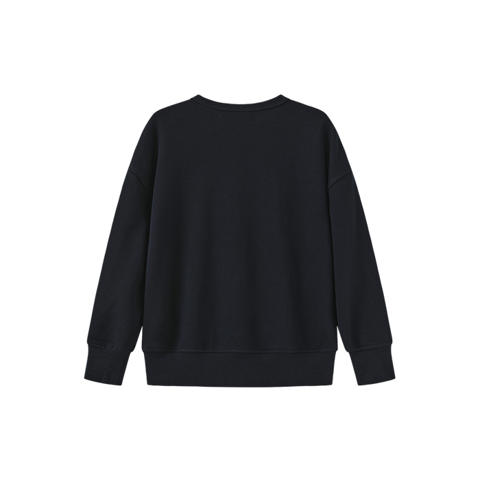 top l/s embossed bow sweatshirt - navy