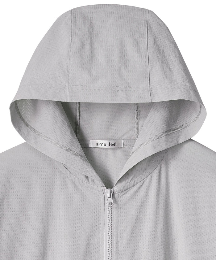 UV Cut Mesh Zip-Up Hoodie Top and Bottom Set