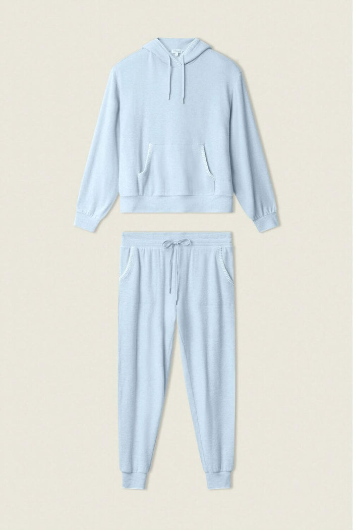 PJ Salvage Western Blooms Jogger and Hoodie Set in Dream Blue