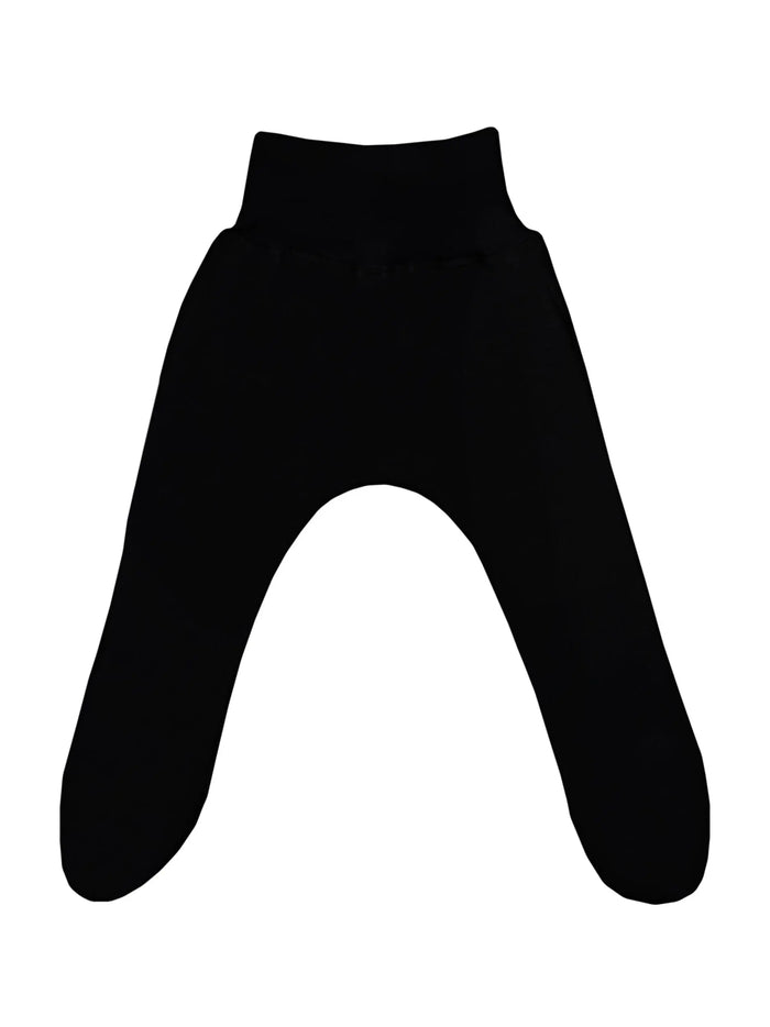 100% Cotton Footed Leggings - Black Trousers / Leggings Little Lumps