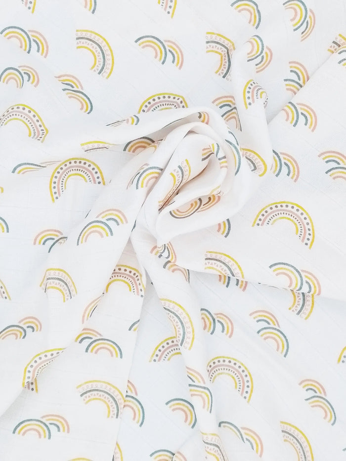 100% Pure Cotton Muslin - 70cm x 70cm - Rainbows Muslin Muslinz