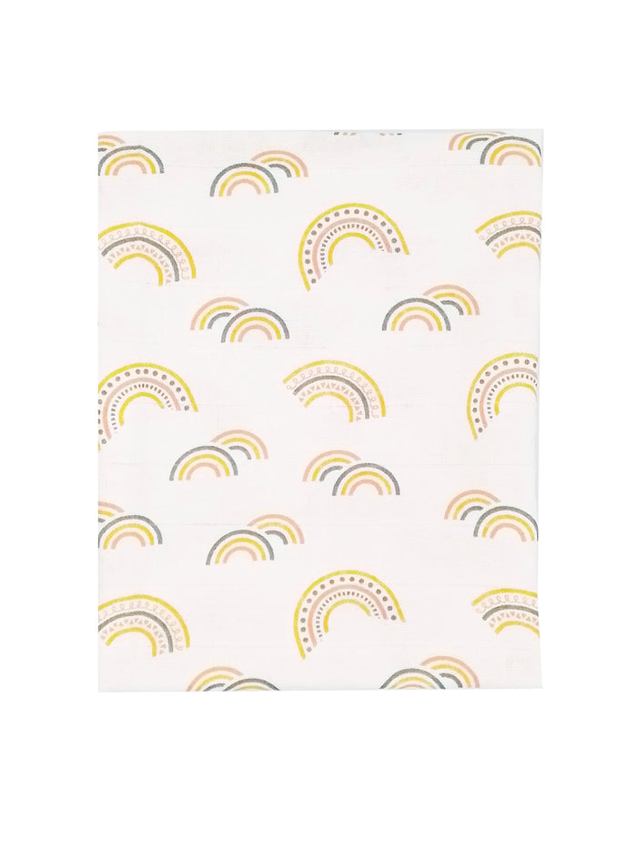 100% Pure Cotton Muslin - 70cm x 70cm - Rainbows Muslin Muslinz