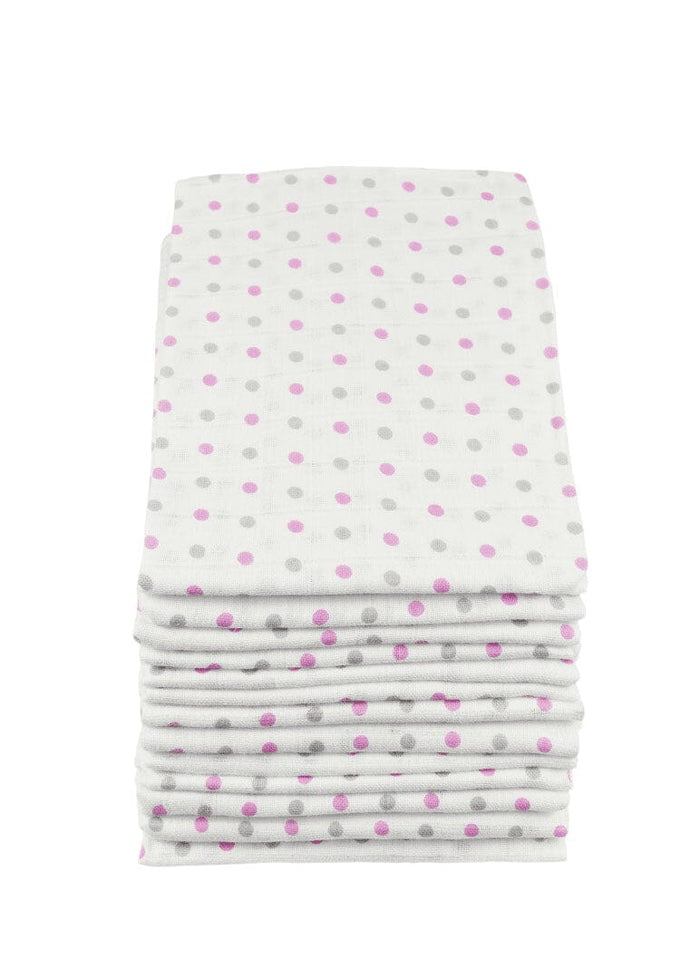 100% Pure Cotton Muslin - 70cm x 70cm - Spots (One Muslin) Muslin Muslinz