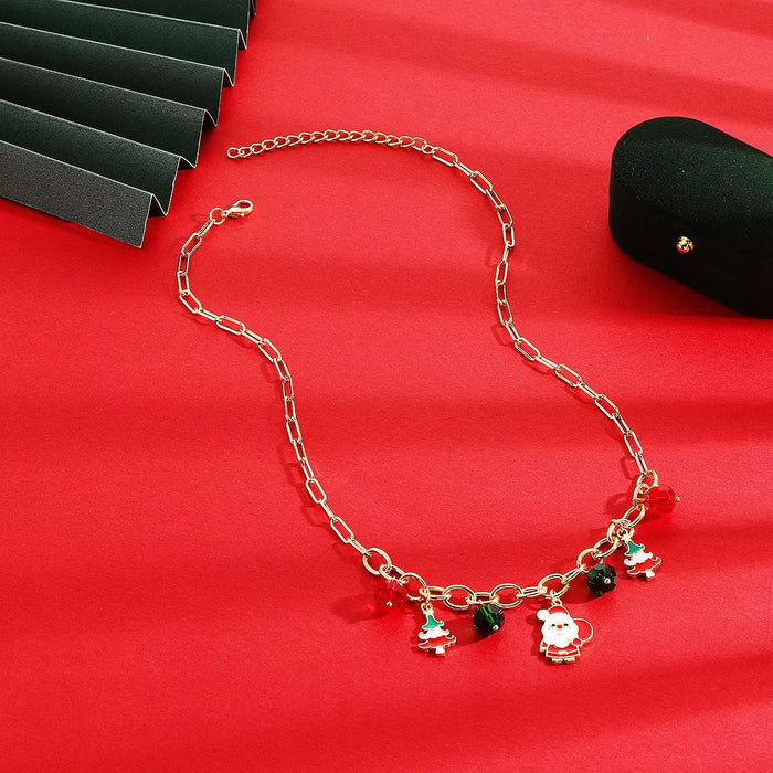 18K Gold-Plated Alloy Christmas Necklace