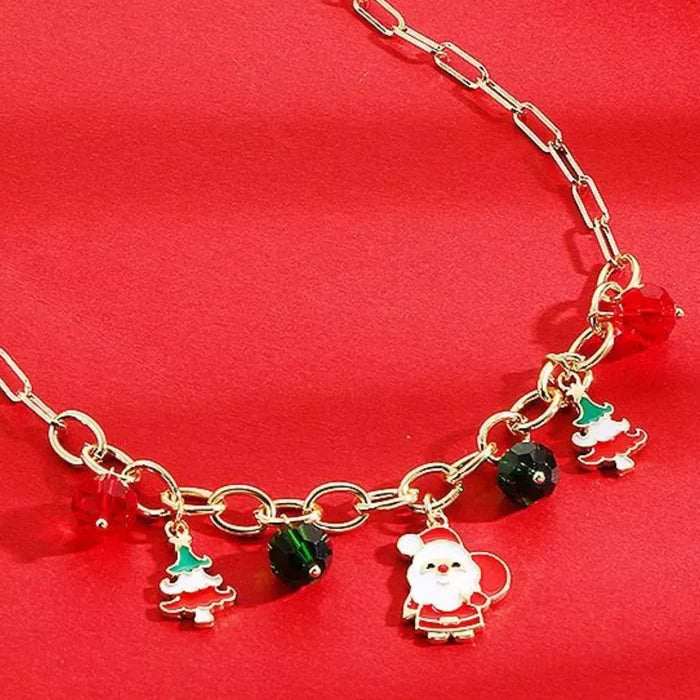 18K Gold-Plated Alloy Christmas Necklace