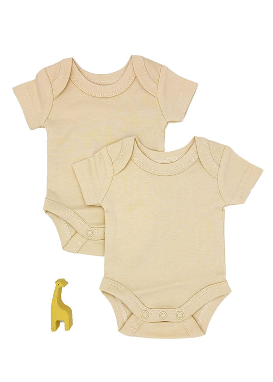 2 Pack 100% Organic Cotton Baby Bodysuit with Capped Sleeves - Buttermilk Little Dreamer