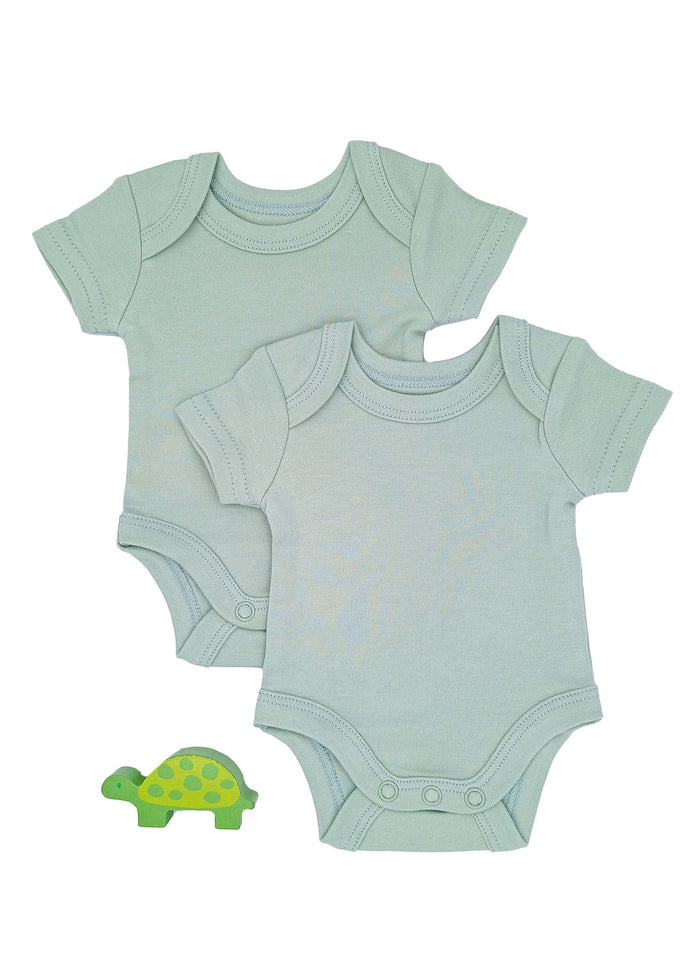2 Pack 100% Organic Cotton Baby Bodysuit with Capped Sleeves - Sage Little Dreamer