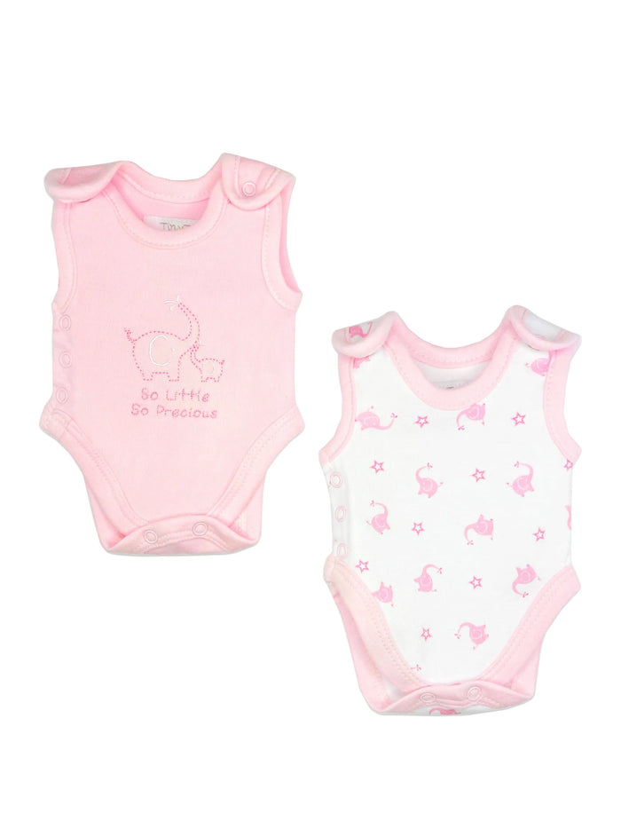 2 Pack Incubator Vests - Pink Elephant & Star Bodysuit / Vest Tiny Chick