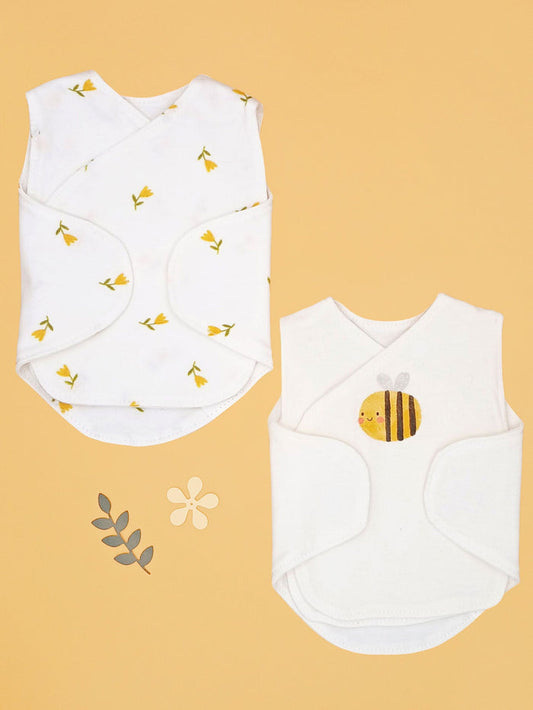 2 Pack Incubator Vests, Organic Cotton, Bumble & Bloom Bodysuit / Vest Little Dreamer