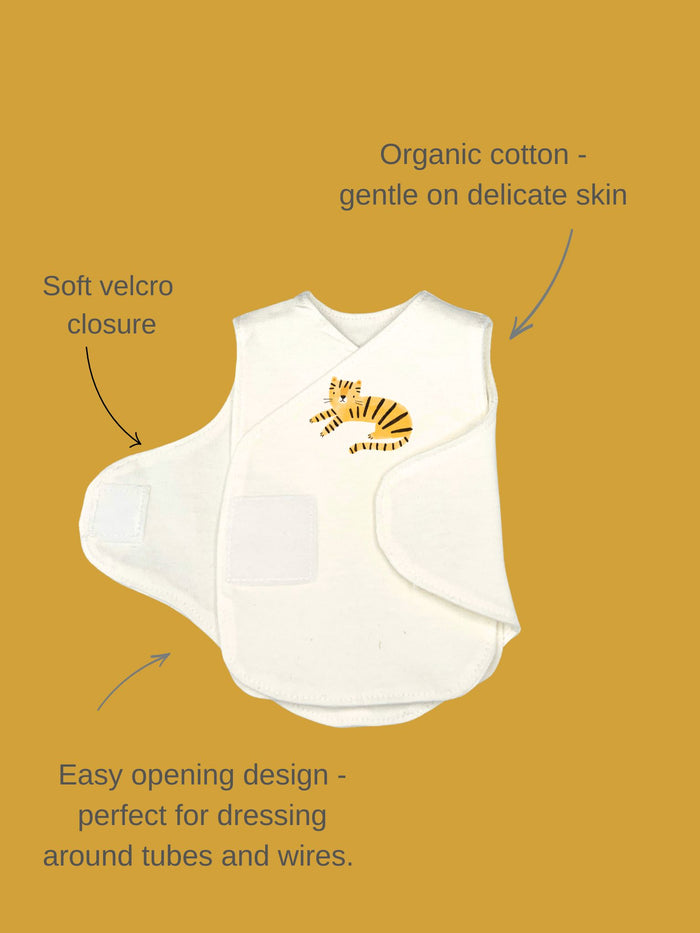 2 Pack Neonatal Vests, Organic Cotton, Safari Dreams Bodysuit / Vest Little Dreamer
