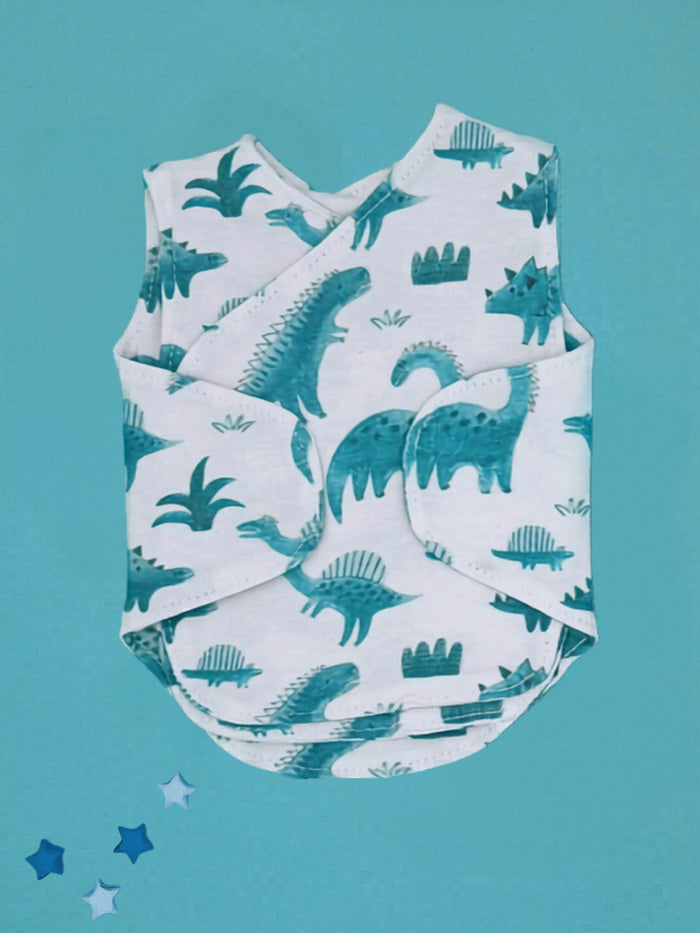 2 Pack NICU Vests, Organic Cotton, Dino Discovery Bodysuit / Vest Little Dreamer