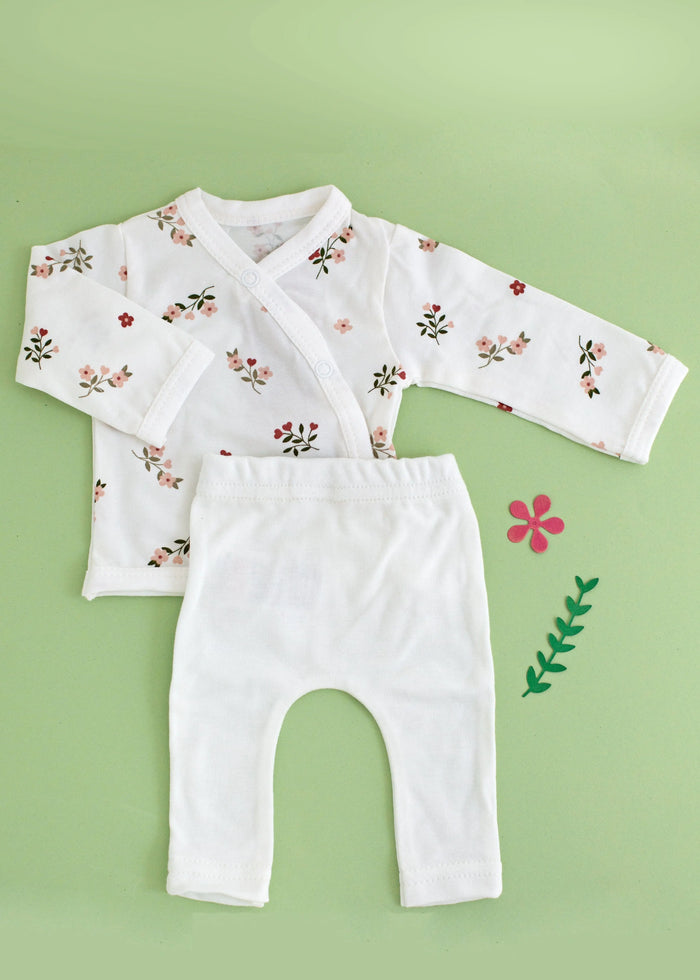 2 Piece Wrap Top & Trouser Set, Beautiful Bloom Top & Trousers Tiny & Small