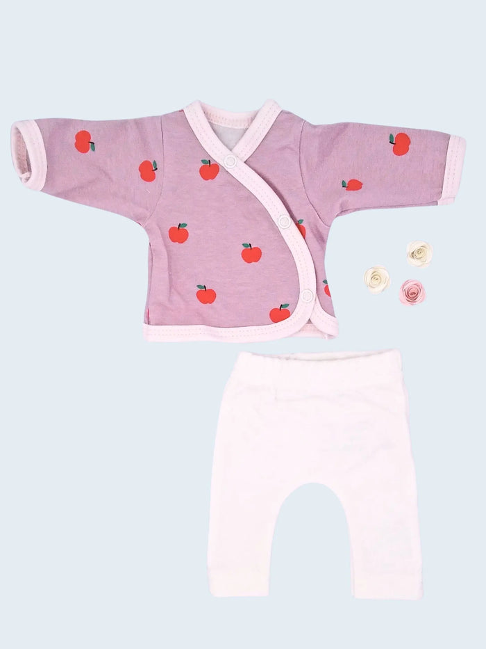 2 piece wrap top & trouser set, Orchard Tiny & Small